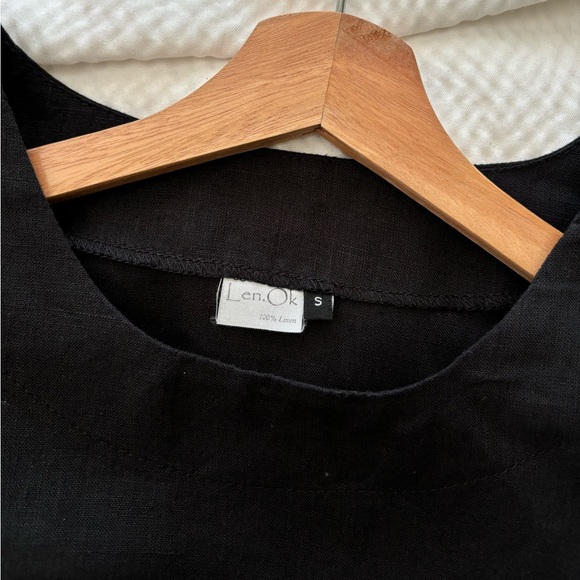 Len.ok Black Organic Linen Mini Shift Dress - Picture 8 of 10